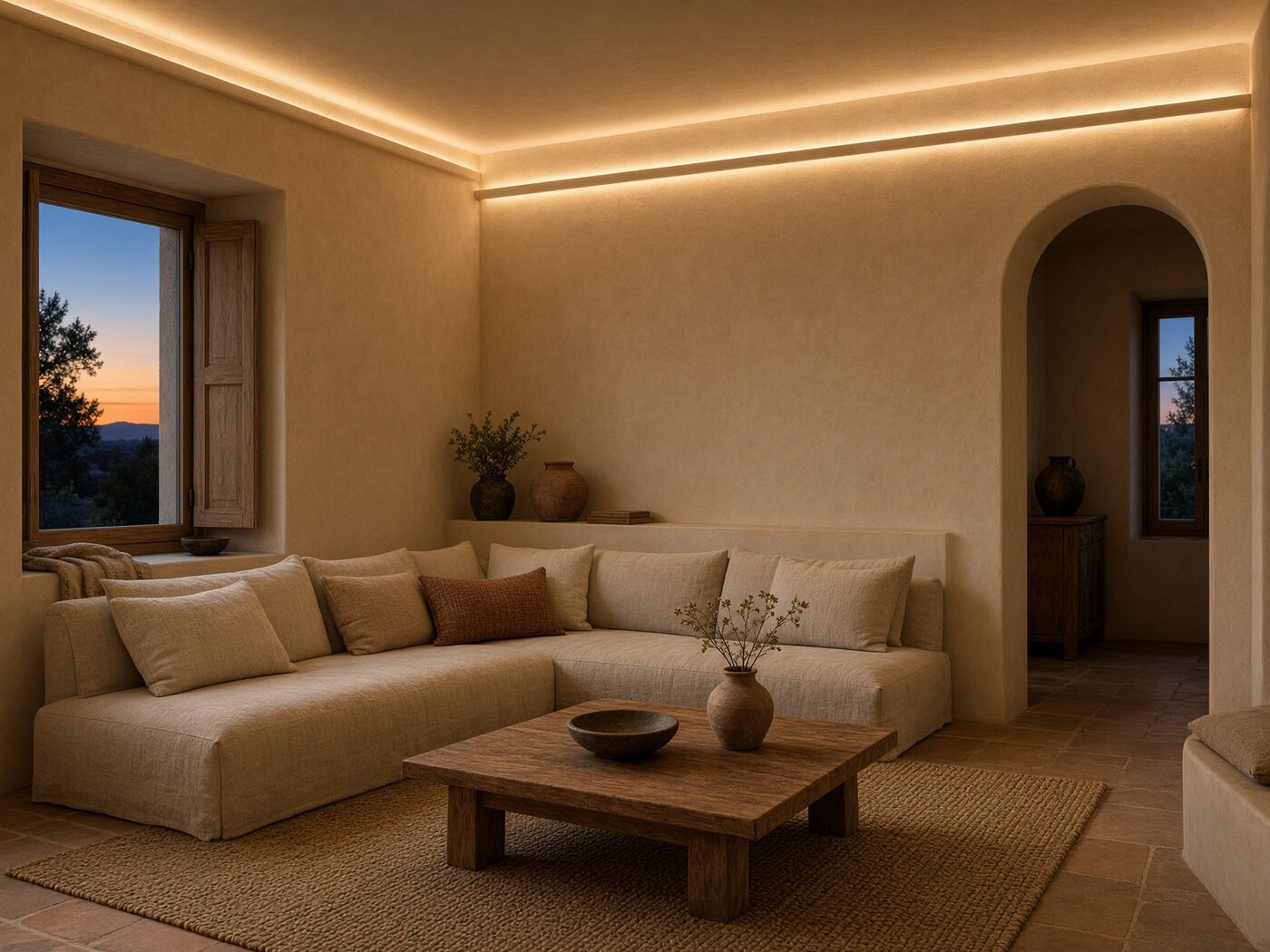 Éclairage intérieur LED indirect salon